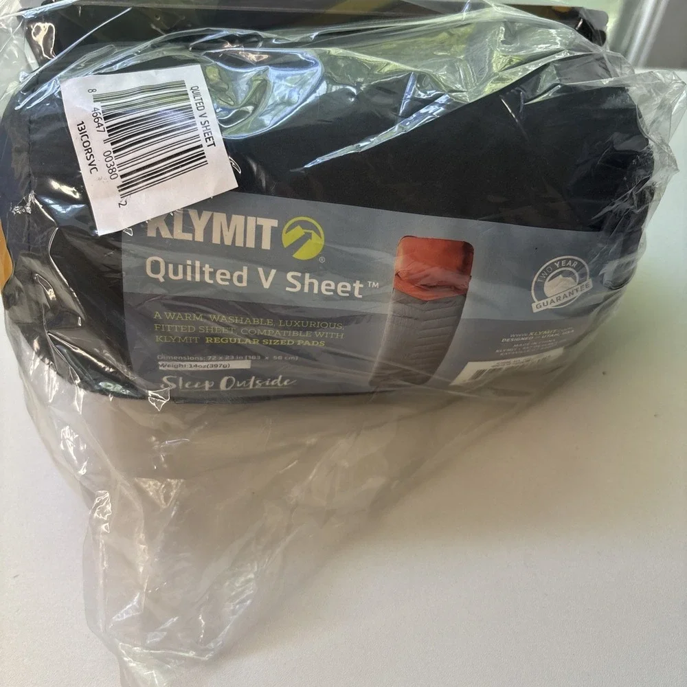 Klymit V Sheet for your Static V Sleeping Pad Quilted 72x23 in NEW IN PACKAGE